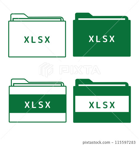 File extension XLSX icon set of 4 File extension XLSX icon set of 4 115597283