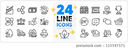 Icons set of Search employee, Smile chat and Approved checkbox line icons pack for app with Household service, Add purchase, Storage thin outline icon. Water drop, Payment. Vector Icons set of Search employee, Smile chat and Approved checkbox line icons pack for app with Household service, Add purchase, Storage thin outline icon. Water drop, Payment. Vector 115597371