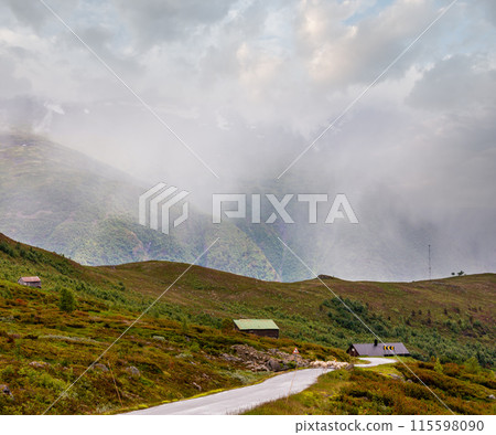Summer mountain cloudy  landscape (Norway) 115598090