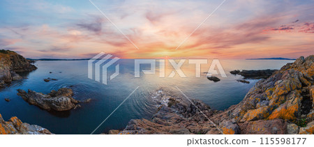 Morning sea coast panorama. Morning sea coast panorama. 115598177