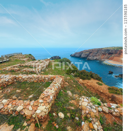 Summer Atlantic rocky coast (Algarve, Portugal). Summer Atlantic rocky coast (Algarve, Portugal). 115598185