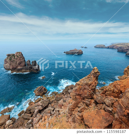 Summer Atlantic rocky coast (Algarve, Portugal). Summer Atlantic rocky coast (Algarve, Portugal). 115598187