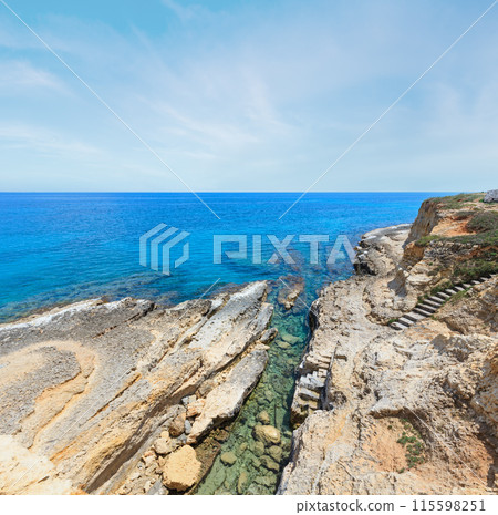 Grotta del Canale, Sant'Andrea, Salento sea coast, Italy Grotta del Canale, Sant'Andrea, Salento sea coast, Italy 115598251