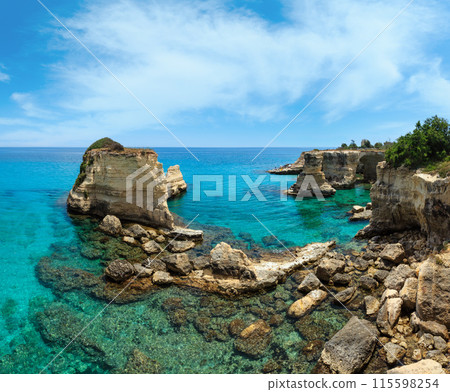 Faraglioni at Torre Sant Andrea, Italy 115598254