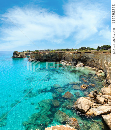 Faraglioni at Torre Sant Andrea, Italy 115598258