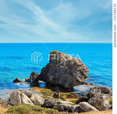 Rock in sea near Agrigento, Sicily, Italy Rock in sea near Agrigento, Sicily, Italy 115598310