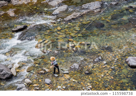 Ayu fishing in a mountain stream [Itadori River, Gifu Prefecture] 115598738