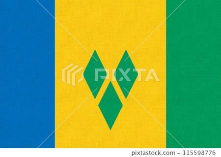 Flag of Saint Vincent and the Grenadines. National symbol. Caribbean country 115598776
