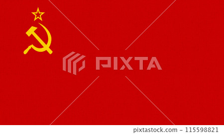 Soviet Flag grange. red flag of USSR. flag of non-existent state. retro symbol. 115598821