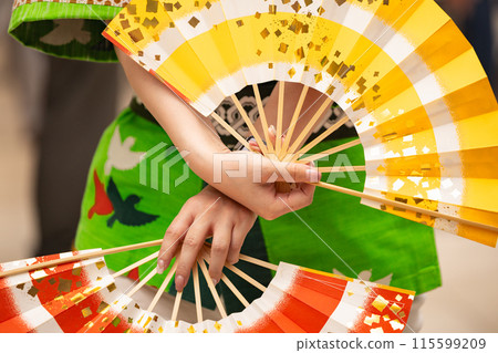 Sendai Aoba Festival: Sparrow Dance and Fan Pose Sendai Aoba Festival: Sparrow Dance and Fan Pose 115599209