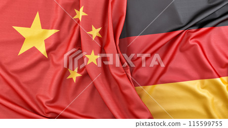 Flags of China and Germany. 3D Rendering Flags of China and Germany. 3D Rendering 115599755