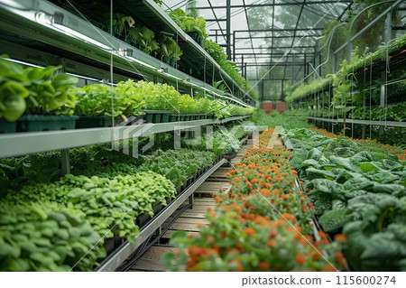 A modern and advanced greenhouse for growing green salads A modern and advanced greenhouse for growing green salads 115600274