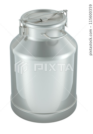 Aluminium milk can, 3D rendering Aluminium milk can, 3D rendering 115600359