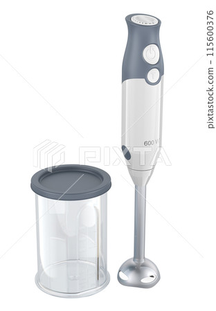 Immersion Blender, white color. 3D rendering Immersion Blender, white color. 3D rendering 115600376