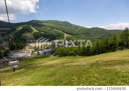 Panoramic view of Yunomaru Plateau in early summer Panoramic view of Yunomaru Plateau in early summer 115600638