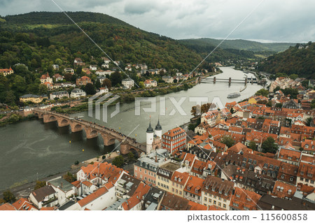 Aerial View of Heidelberg, travel concept, Germany Aerial View of Heidelberg, travel concept, Germany 115600858