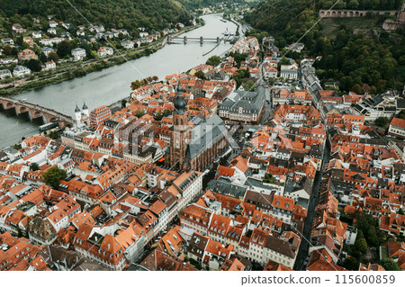 Aerial View of Heidelberg, travel concept, Germany Aerial View of Heidelberg, travel concept, Germany 115600859
