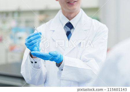Injection syringe researcher Injection syringe researcher 115601143