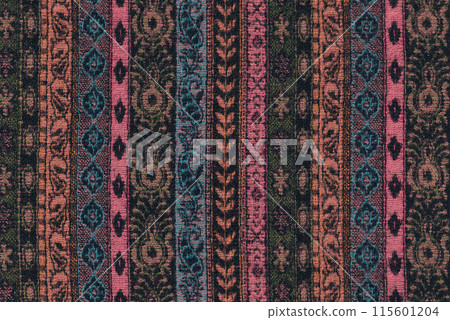 Nepalese textile background. Woven ethnic fabric texture 115601204