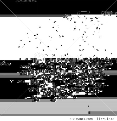 Trendy glitch pattern on dark background. Abstract geometric elements 115601238