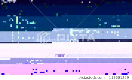 Trendy glitch pattern on dark background. Abstract geometric elements 115601239