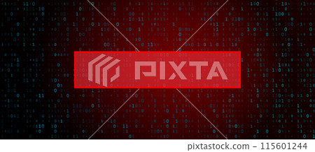 Digital Binary Code on Dark Red Background. Data Breach 115601244
