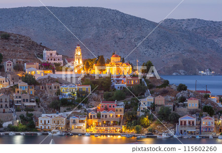 Symi Harbor at Sunset, Greece Symi Harbor at Sunset, Greece 115602260