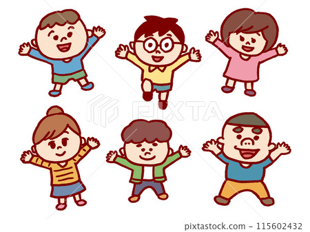 Comical and cute children Comical and cute children 115602432