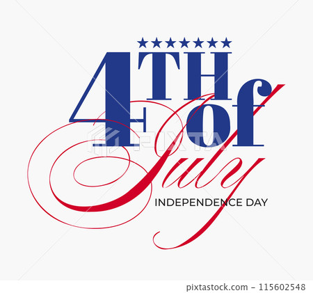 Happy Fourth of July typography design to celebrate American independence day on 4th July,Hand written lettering Happy Fourth of July typography design to celebrate American independence day on 4th July,Hand written lettering 115602548