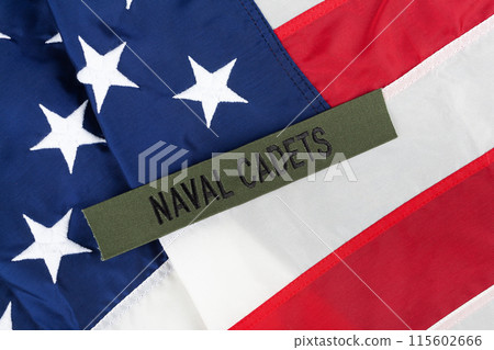 U.S. Naval Cadets Branch Tape on national USA flag U.S. Naval Cadets Branch Tape on national USA flag 115602666