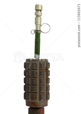 The POMZ, POMZ-2 and POMZ-2M Soviet-made stake mounted anti-personnel fragmentation mine. The POMZ, POMZ-2 and POMZ-2M Soviet-made stake mounted anti-personnel fragmentation mine. 115602671