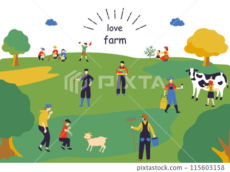 People who enjoy the farmer experience 115603158