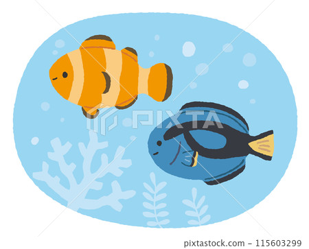 小丑魚和小丑魚的插圖 115603299