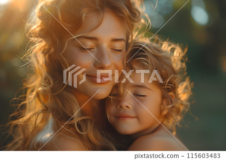 Mother and daughter hugging each other happily 5 AI-generated image Mother and daughter hugging each other happily 5 AI-generated image 115603483