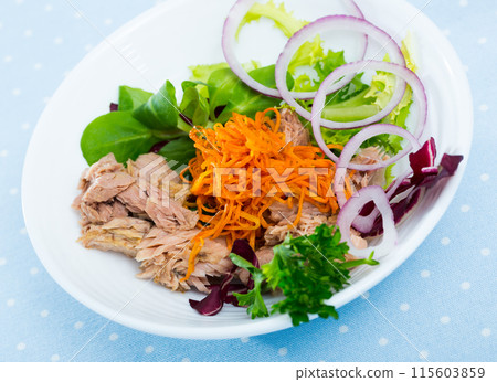 Salad with vegetables and fish Salad with vegetables and fish 115603859