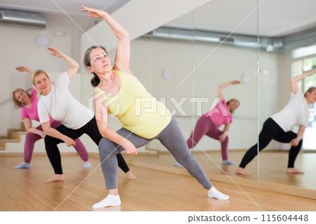 Mature women warming up before dance training 115604448