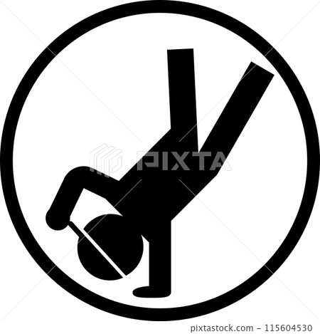 帶有簡單霹靂舞圖像的圖標素材 115604530