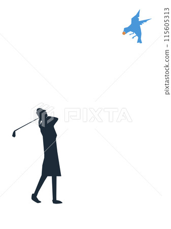 高爾夫球手和鳥 高爾夫球手和鳥 115605313