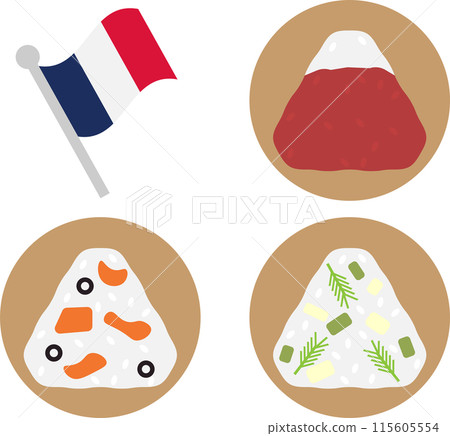 圖標素材集的靈感來自於簡單的巴黎飯糰 115605554