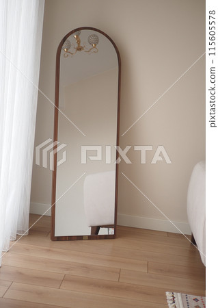 Enhance space with Elegant Standing Mirror by Bright Window, style natural light 115605578