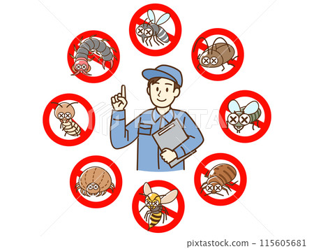 害蟲組滅蟲人和禁止標記 115605681