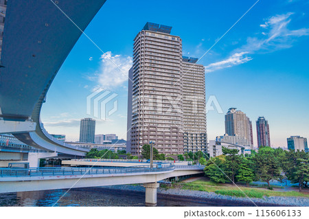 (Tokyo) View of the Odaiba side of Rainbow Promenade 115606133
