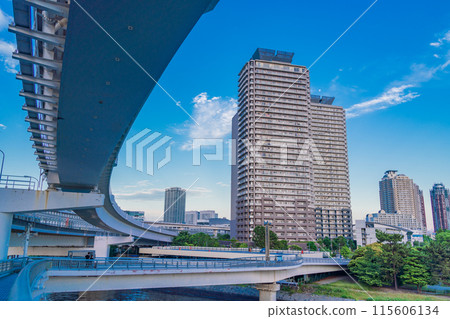 (Tokyo) View of the Odaiba side of Rainbow Promenade 115606134