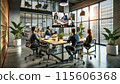 Modern office during video conference 115606368