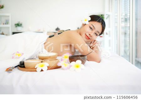 Spa beauty massage healthy wellness.  Spa Thai therapy treatment aromatherapy for body woman. 115606456