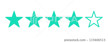 簡單的綠色4星標記 115606513