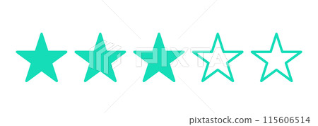 簡單的綠色3星標記 115606514