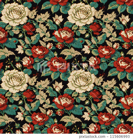 Seamless material - repeatable elegant rose fabric art (4) Seamless material - repeatable elegant rose fabric art (4) 115606993