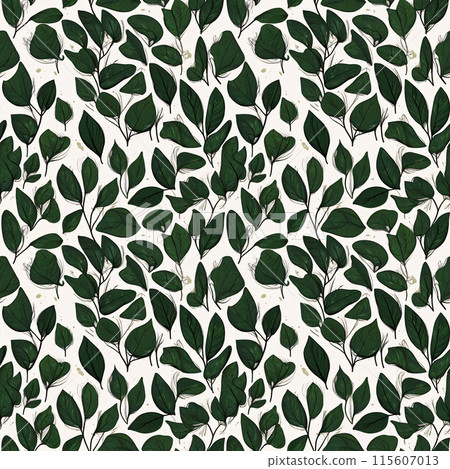 無縫材料可重複的深綠色葉子 無縫材料可重複的深綠色葉子 115607013