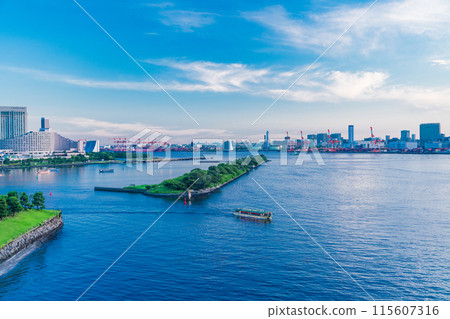 (東京)從彩虹長廊看台場船屋的夜景 (東京)從彩虹長廊看台場船屋的夜景 115607316